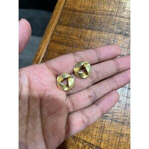 gold earrings , gold studs  metal earring big 1 inch earring abstract chunky big
